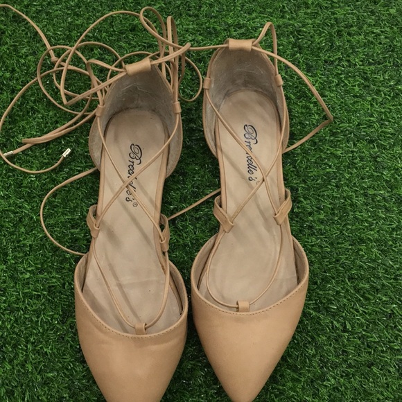 Breckelles pointy toe ankle wrap ballet flats - Picture 6 of 8